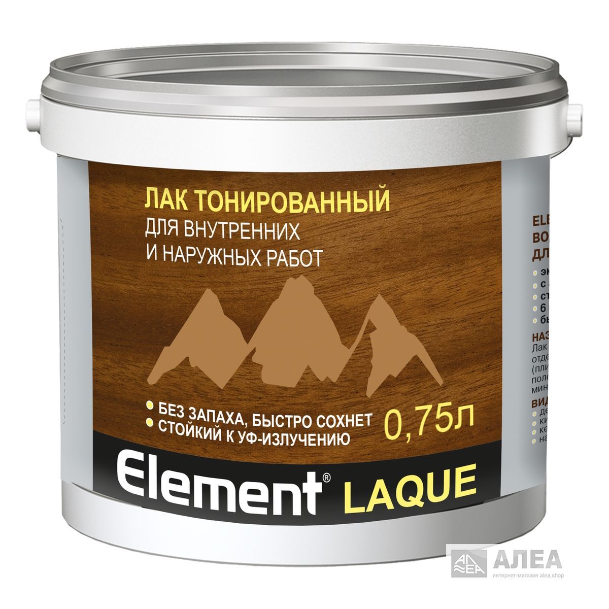 Лак акриловый тонированный Element LAQUE дуб 0,75 л (0,79 кг)