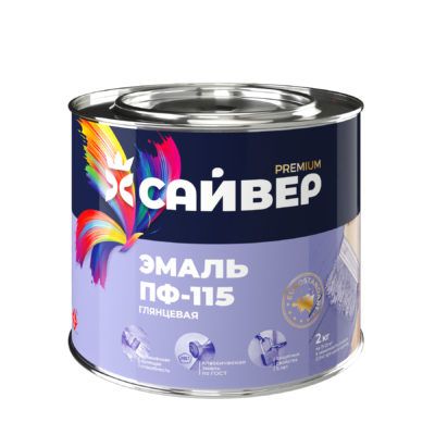 Эмаль ПФ-115 коричневая 0,8 кг (ГОСТ, Сайвер)